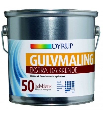 Dekstrem Gulvmaling Olie / Dyrup Gulvmaling Ekstra Dækkende 50 Halvblank hvid 0,75 L thumbnail